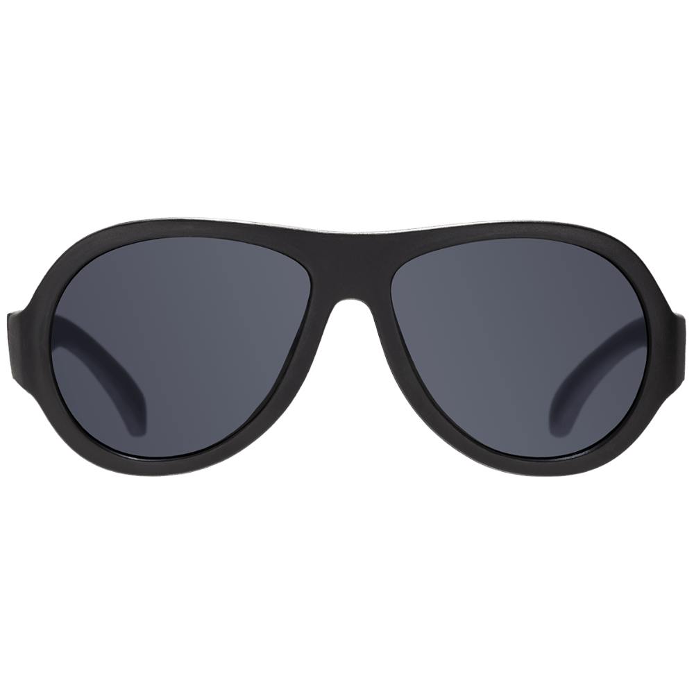 Jet Black Aviator I Smoke Lenses