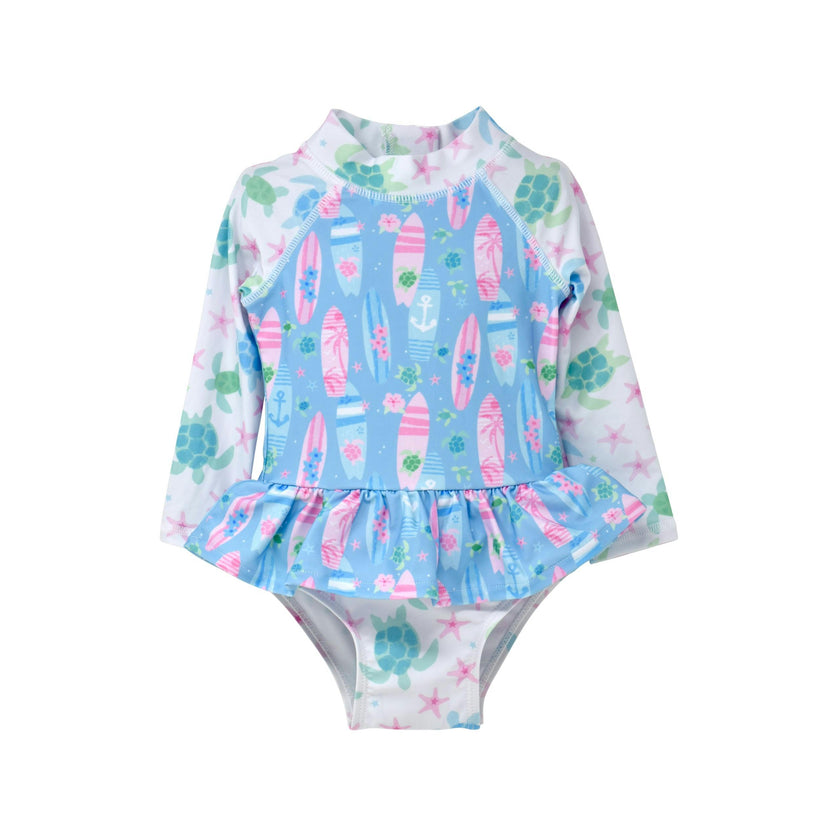 UPF 50+ Alissa Infant Ruffle Rash Guard Swimsuit