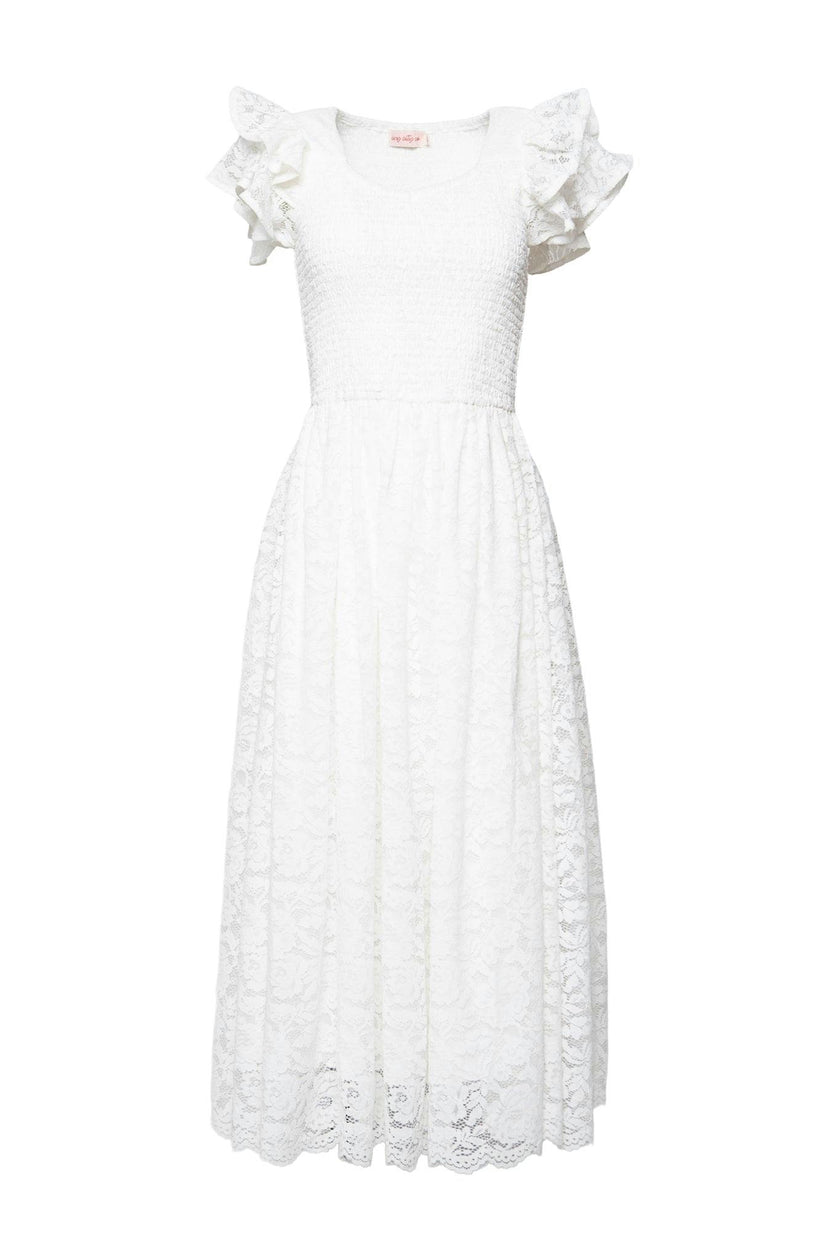 Hattie Dress in White Lace