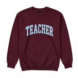 Teacher Polka Dot Printed Sweatshirt, Burgundy
