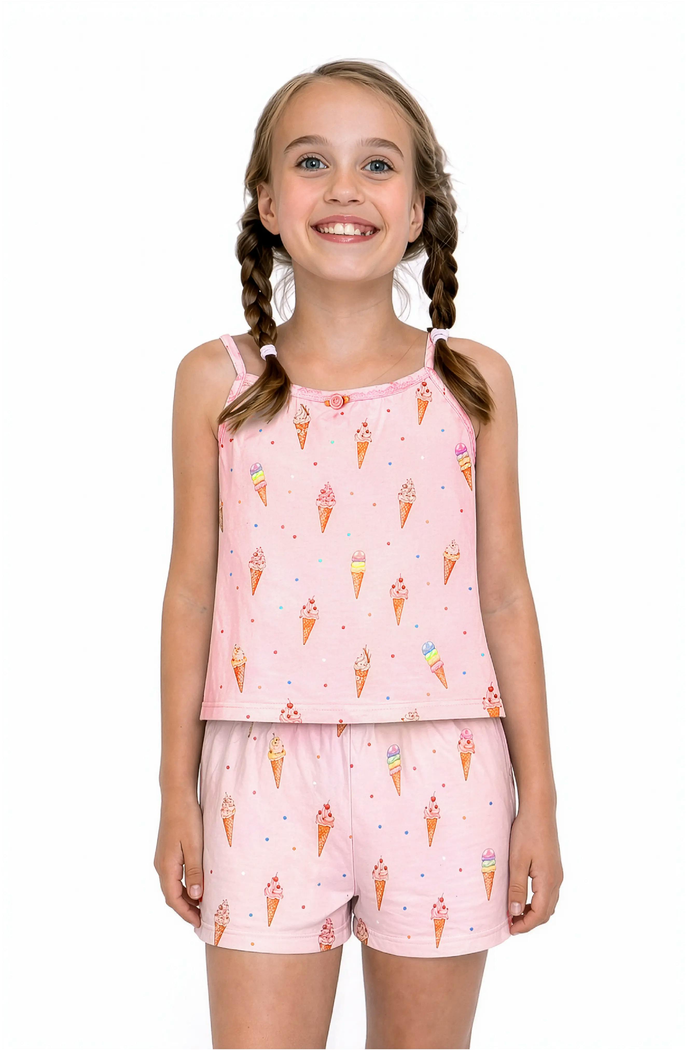 Ice Cream Print Cami Jersey Set