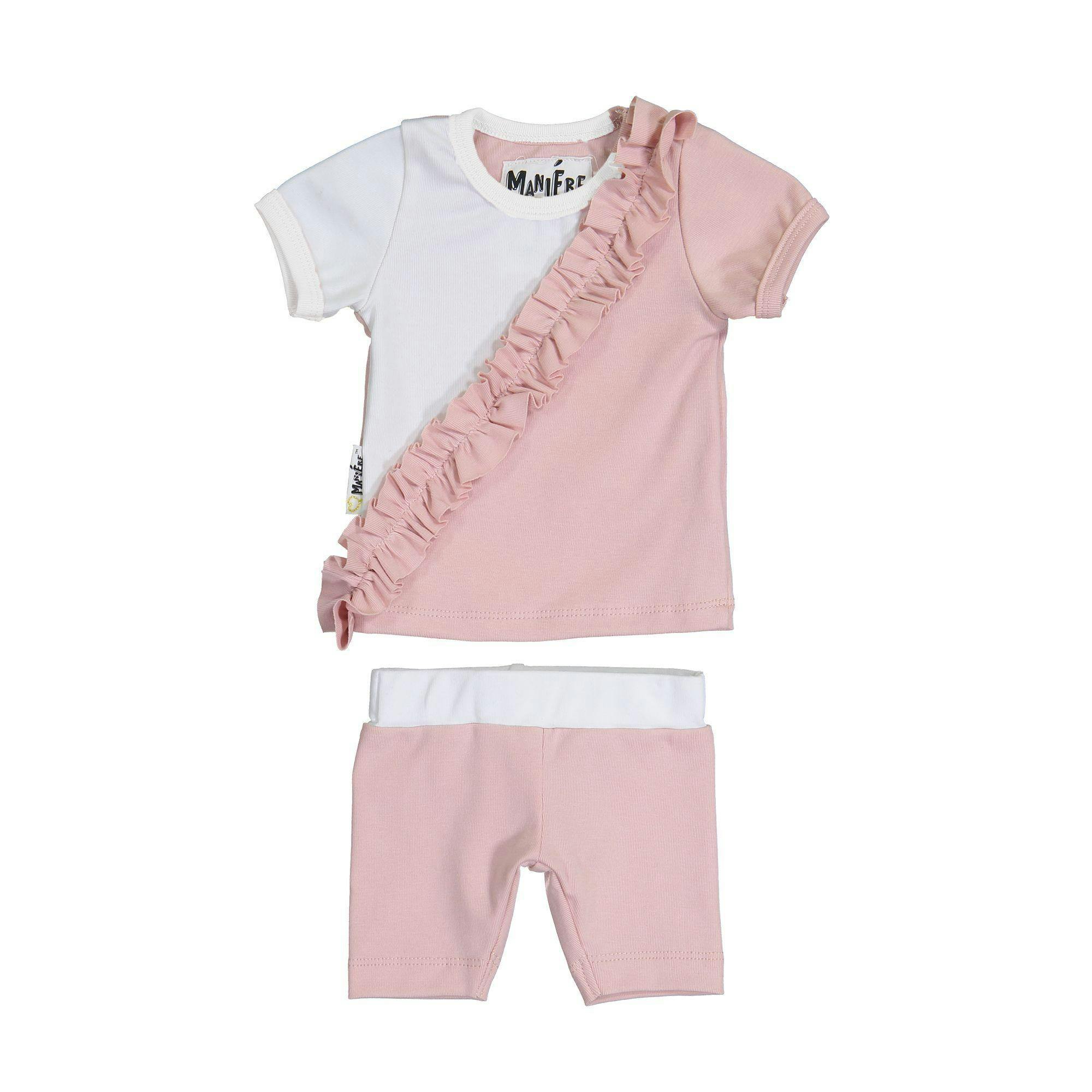 Diagonal Ruffle Two Piece Set