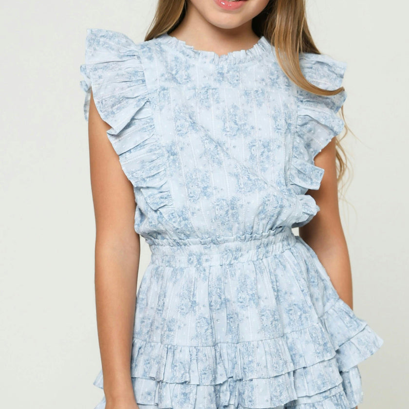 Gustavia Dress Mini Roses Blue