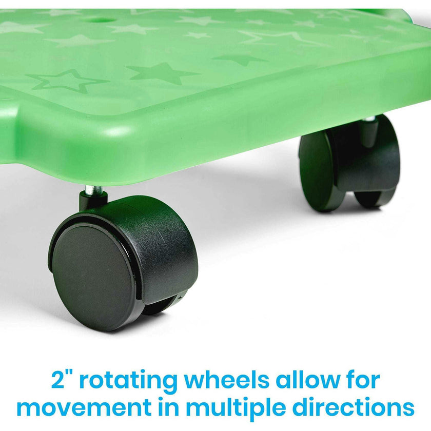 Neon Indoor Scooter Board with Safety Handles for Kids Ages 6-12