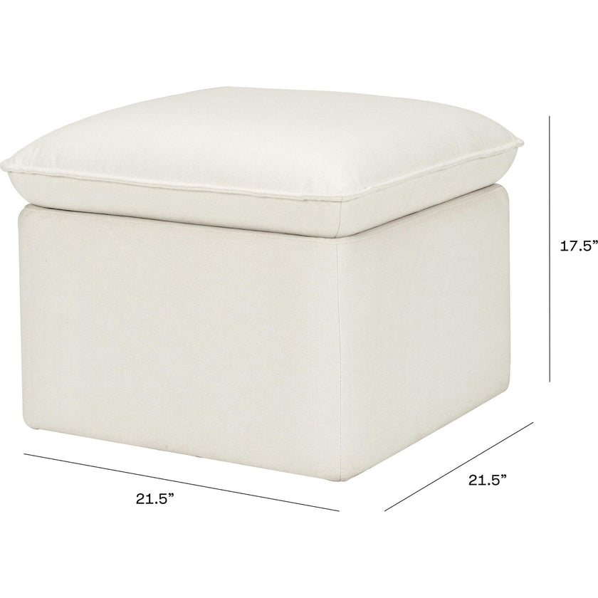 Cali Eco-Performance Fabric Storage Ottoman With USB Port