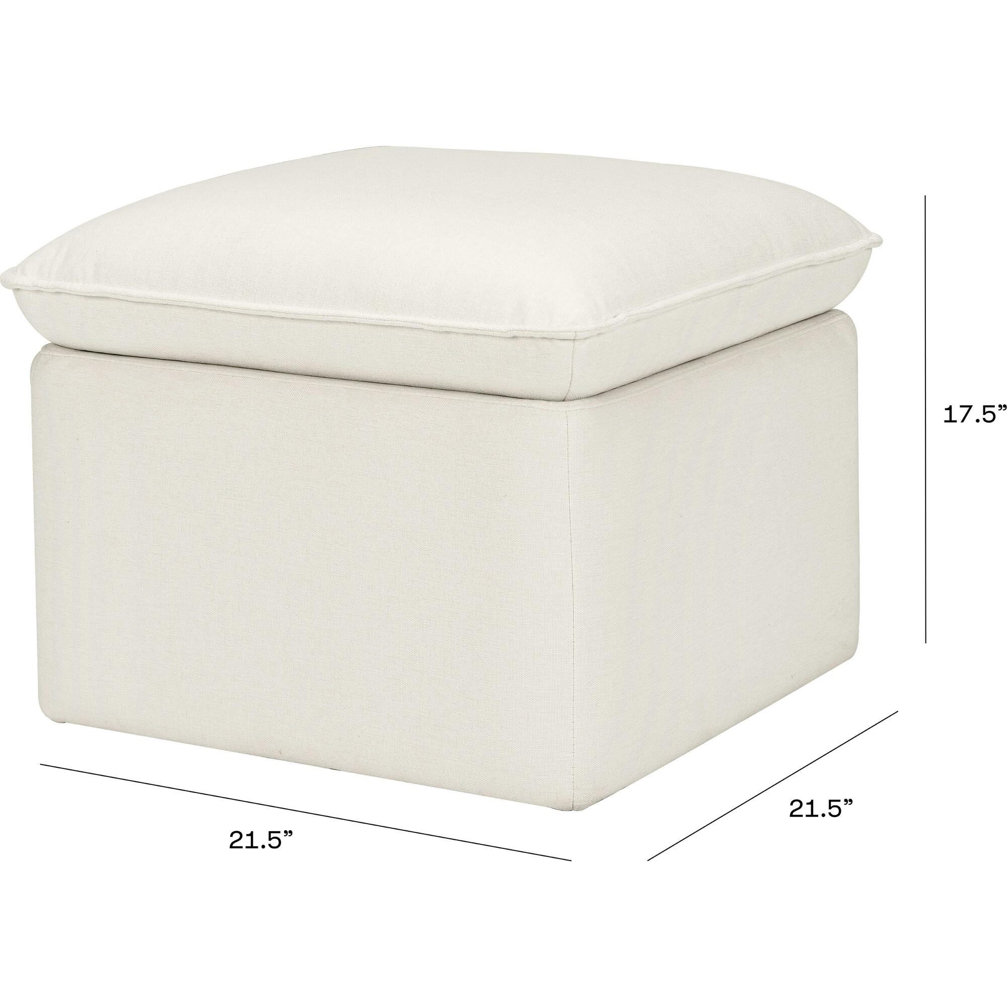 Cali Eco-Performance Fabric Storage Ottoman With USB Port
