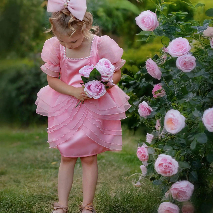 Blush Petal Princess Ruffle Dress