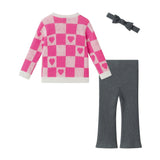 Infant (9-24M) Girls 3-Piece Sweater Set | Patchwork Hearts