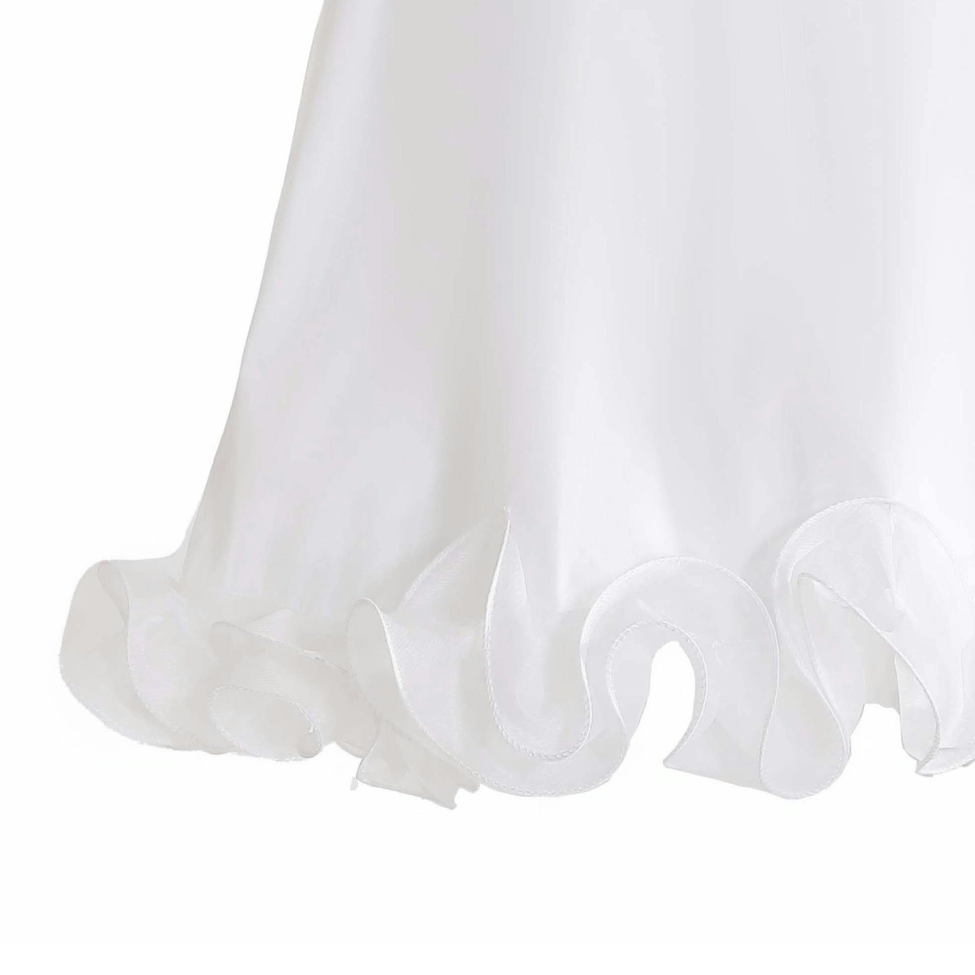 White Ruffle Puff Skirt Set