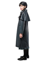 Girls' Wednesday Gray Houndstooth Print Coat
