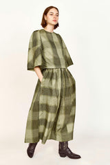 Provence Top in Olive Plaid