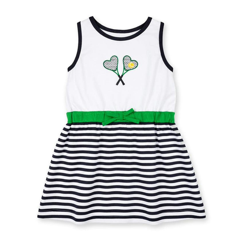 Stripe Knit Dress with Tennis Rackets