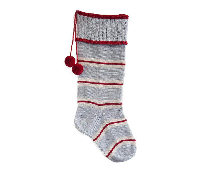 Thin Striped Rib-Cuff Stocking