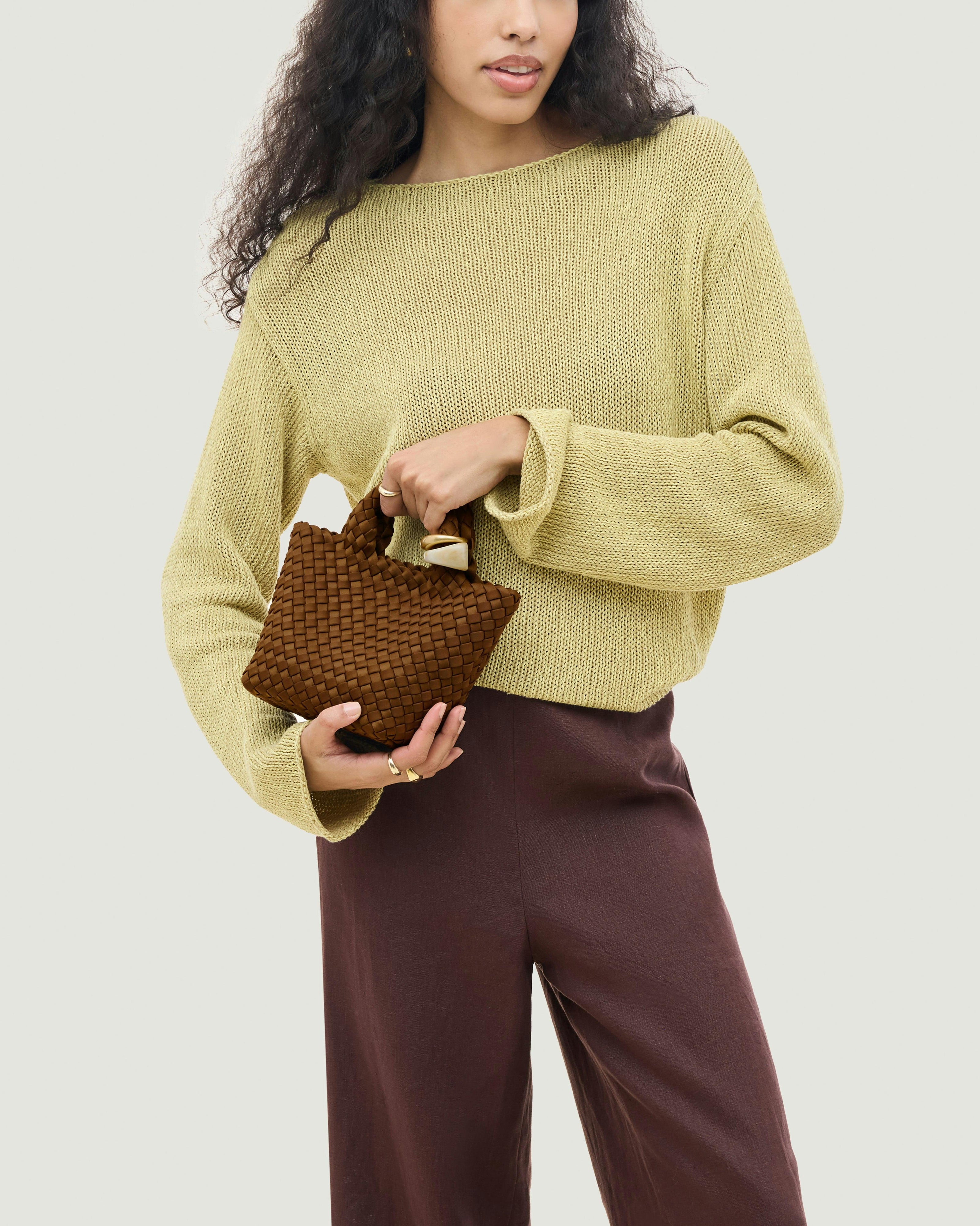 St. Barths Petit Tote Beads | Teak