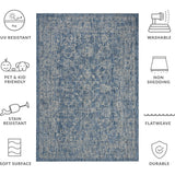 Courtyard Juniper Indoor/Outdoor Rug, Navy