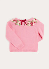 Strawberry Embroidered Jumper in Pink (12mths-6yrs)
