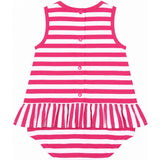 Stripe Knit Romper With Flower