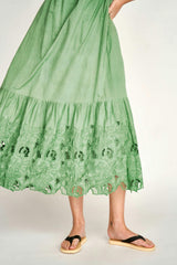 Monaco Dress in Mint Embroidered Deco (Starts Shipping April 10th)