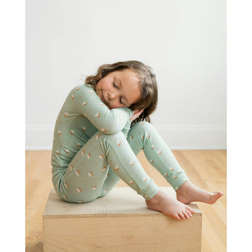 Modal Pajama Set in Seafoam Floral