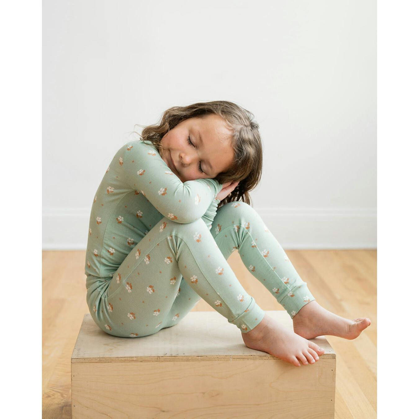Modal Pajama Set, Seafoam Floral