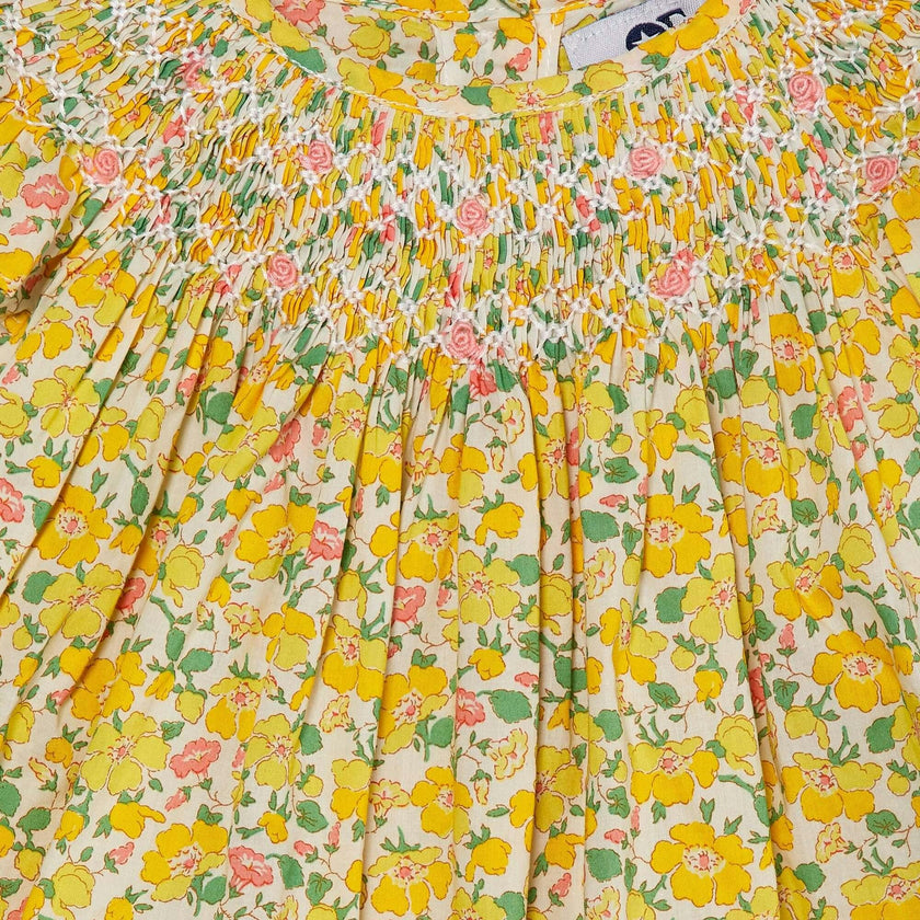 Made With Liberty Fabric Smocked Baby Dress Poet