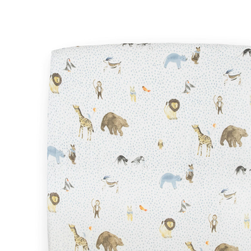 Cotton Muslin Crib Sheet - Party Animals