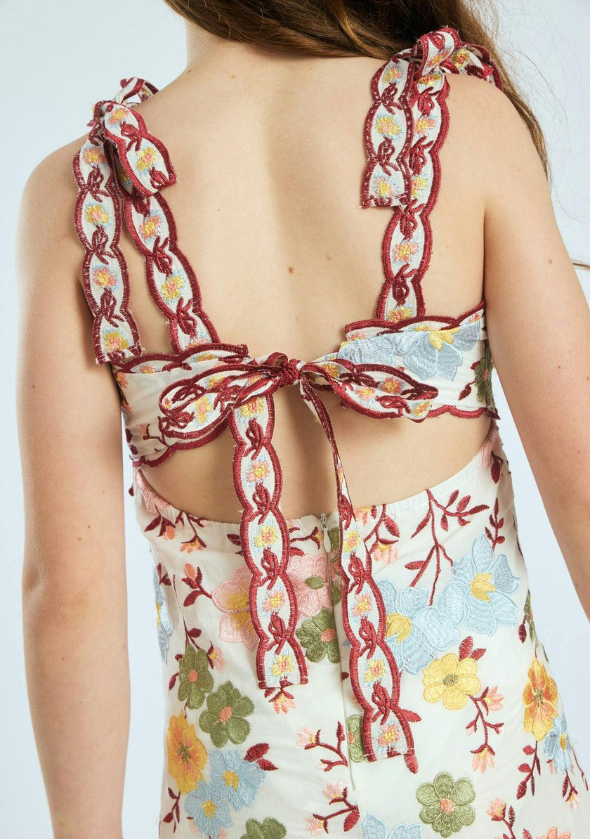 Penelope Cotton Embroidery Maxi Dress