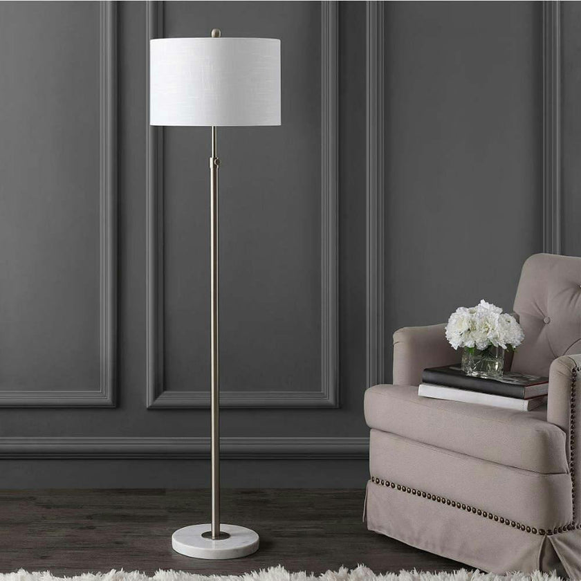 June 65" Adjustable Metal/Marble LED Floor Lamp