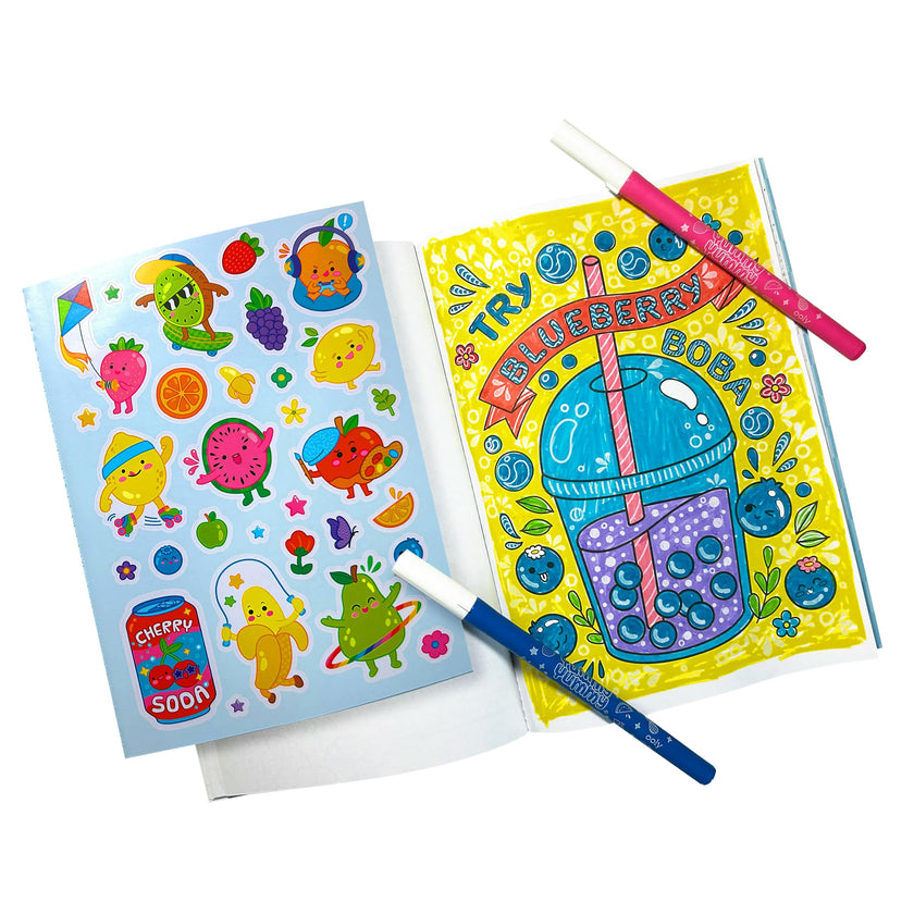Yummy Yummy Scented Coloring Kit - Markers Stickers Coloring Book