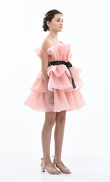 Pink Noella Ruffle Bow Dress