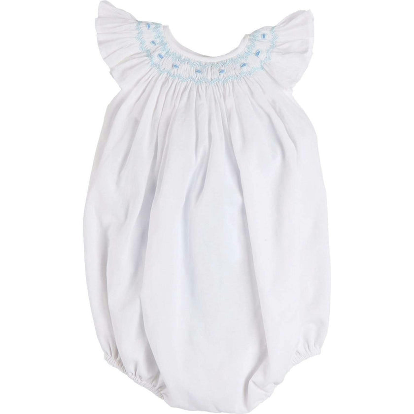 Hand Smocked Romper in Blue (3-18mths)