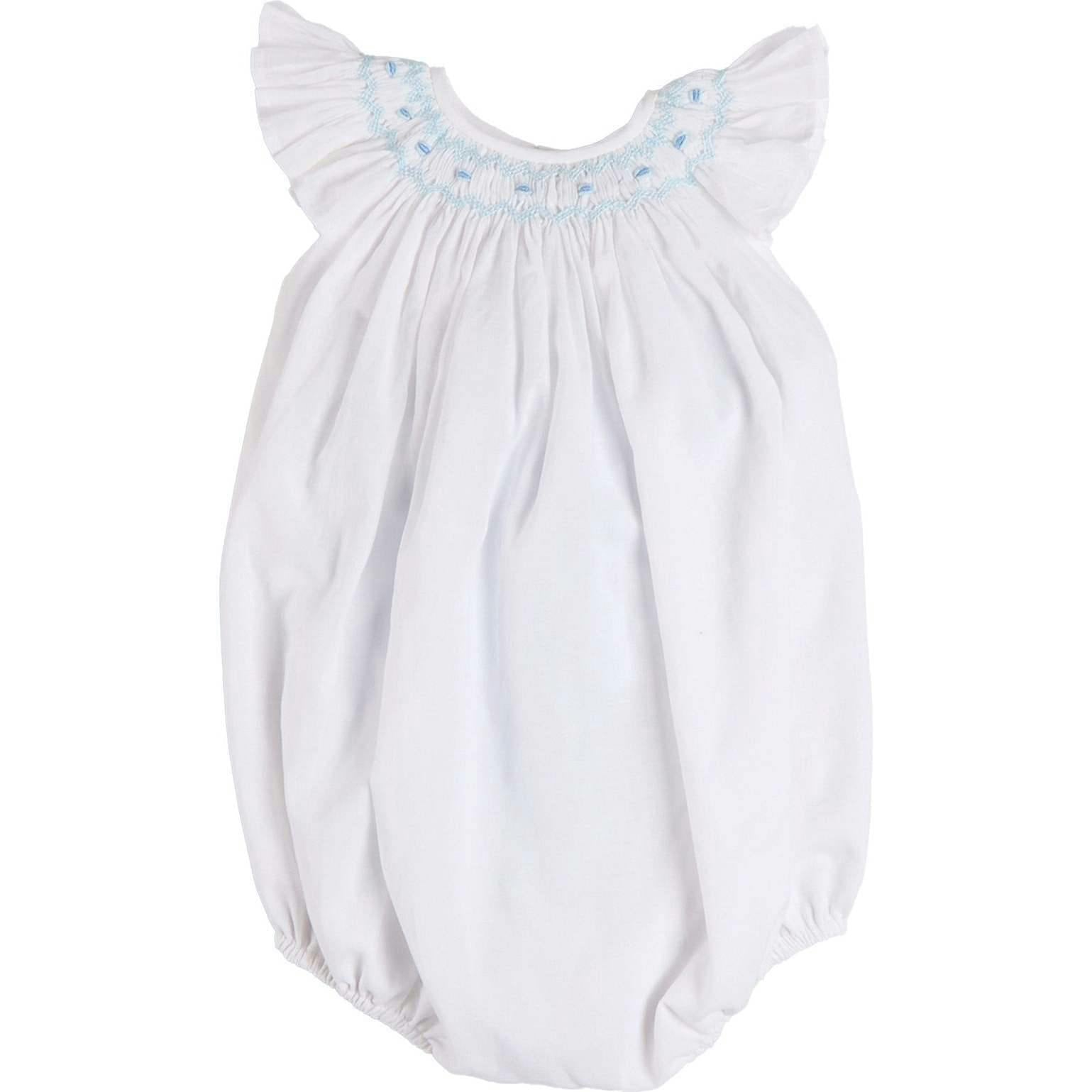Hand Smocked Romper in Blue (3-18mths)