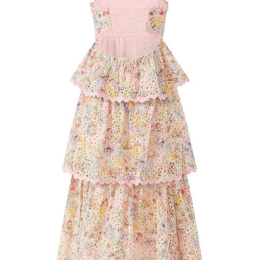 Alanna Frill Embroidered Maxi Dress
