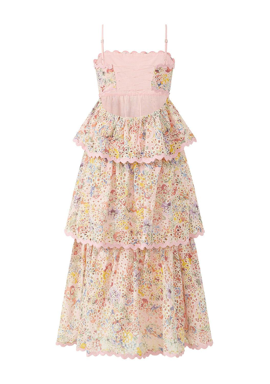 Alanna Frill Embroidered Maxi Dress