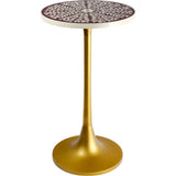 Nysha 25" Modern Bohemian Metal/Resin Inlay Top End Table