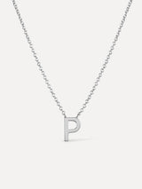 Silver Initial Necklace - Letter Necklace