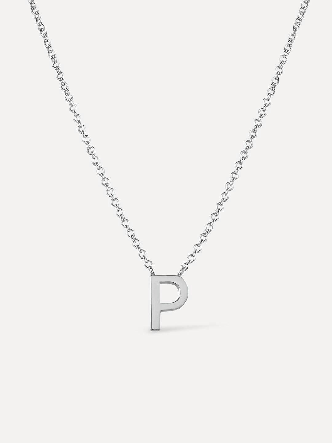 Silver Initial Necklace - Letter Necklace
