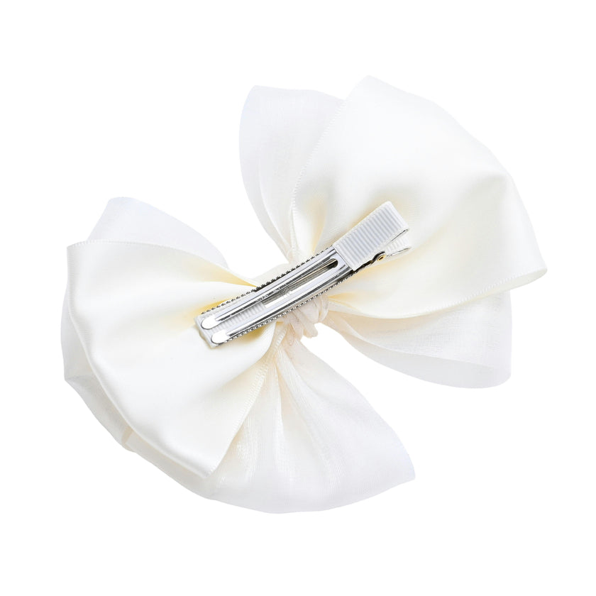 Multicolor Satin Bow Clip Set