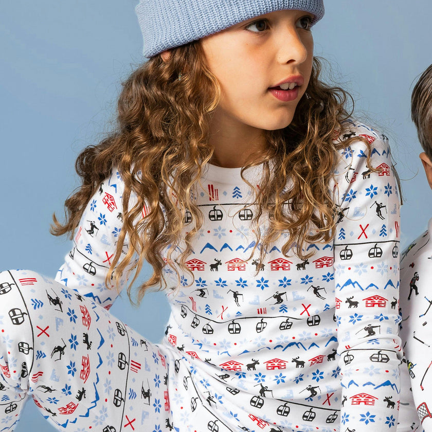 The Organic Long Sleeve Pajama Set [Alpine Ski]