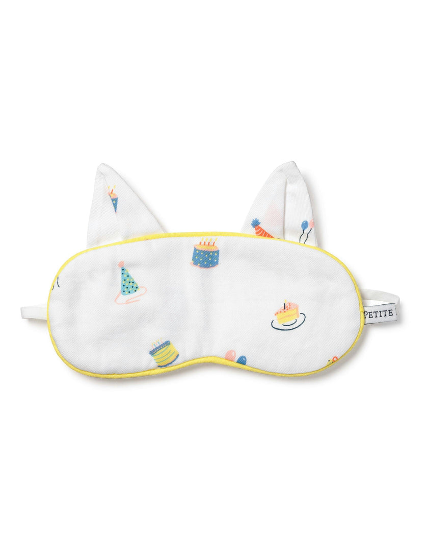 Kid's Twill Kitty Sleep Mask in Birthday Wishes