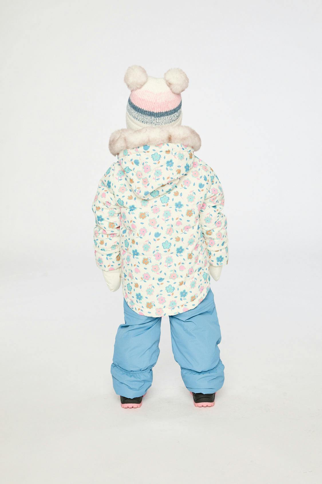 Baby Two Piece Snowsuit White With Floral Print