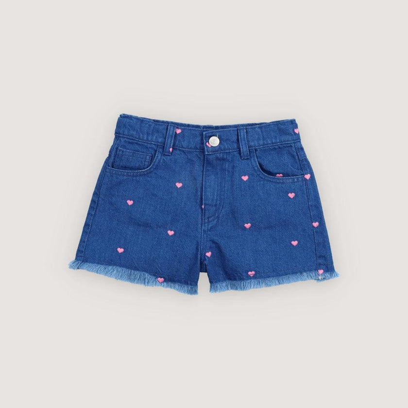 Lys Short Hearts Light Denim