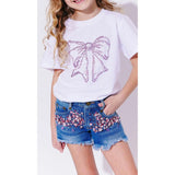 Crystal Frayed Hem Denim Short