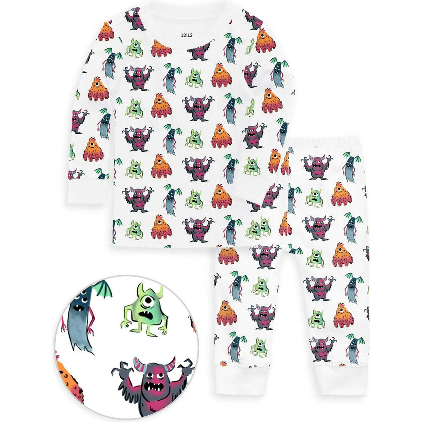 The Organic Long Sleeve Pajama Set [Monster Mash]
