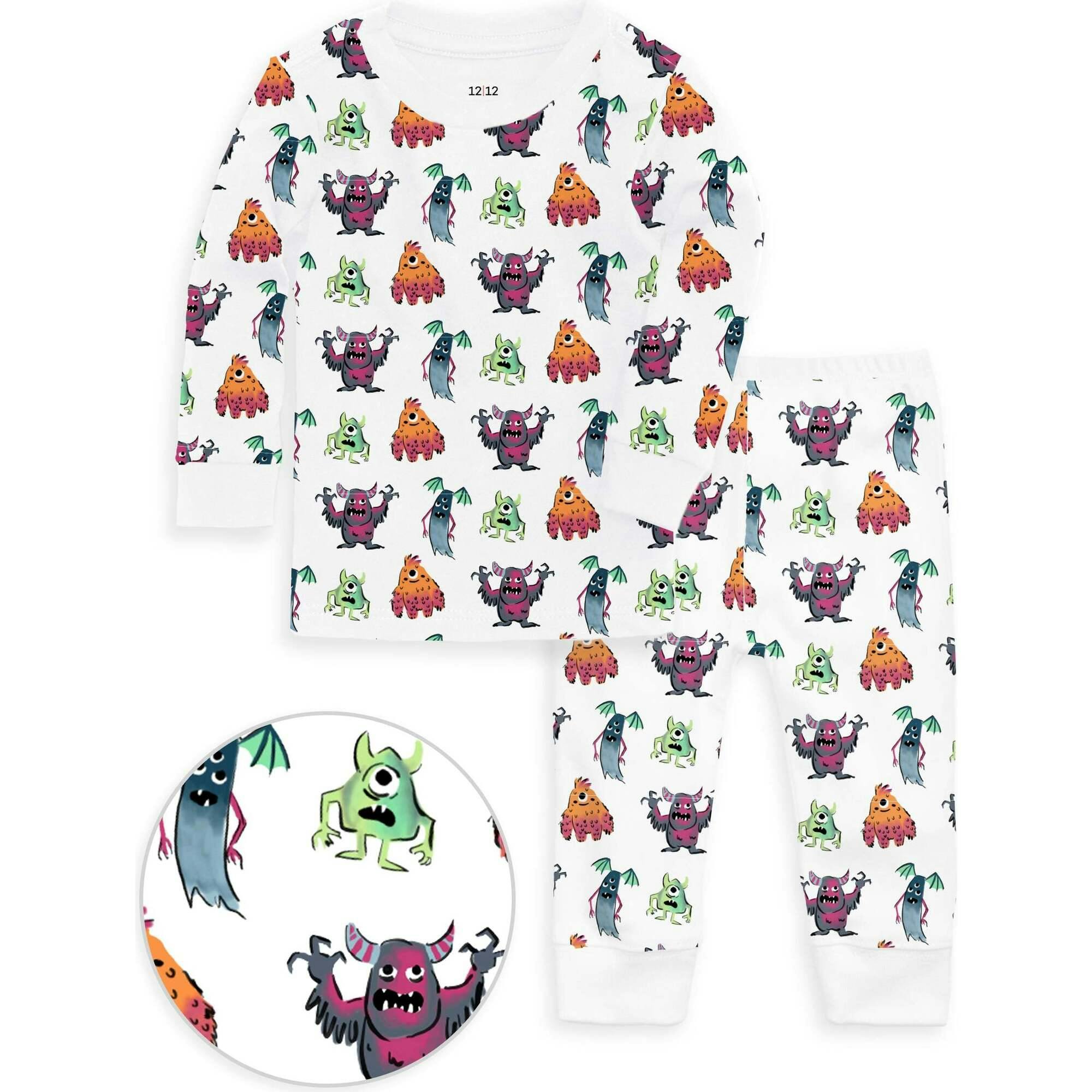 The Organic Long Sleeve Pajama Set [Monster Mash]