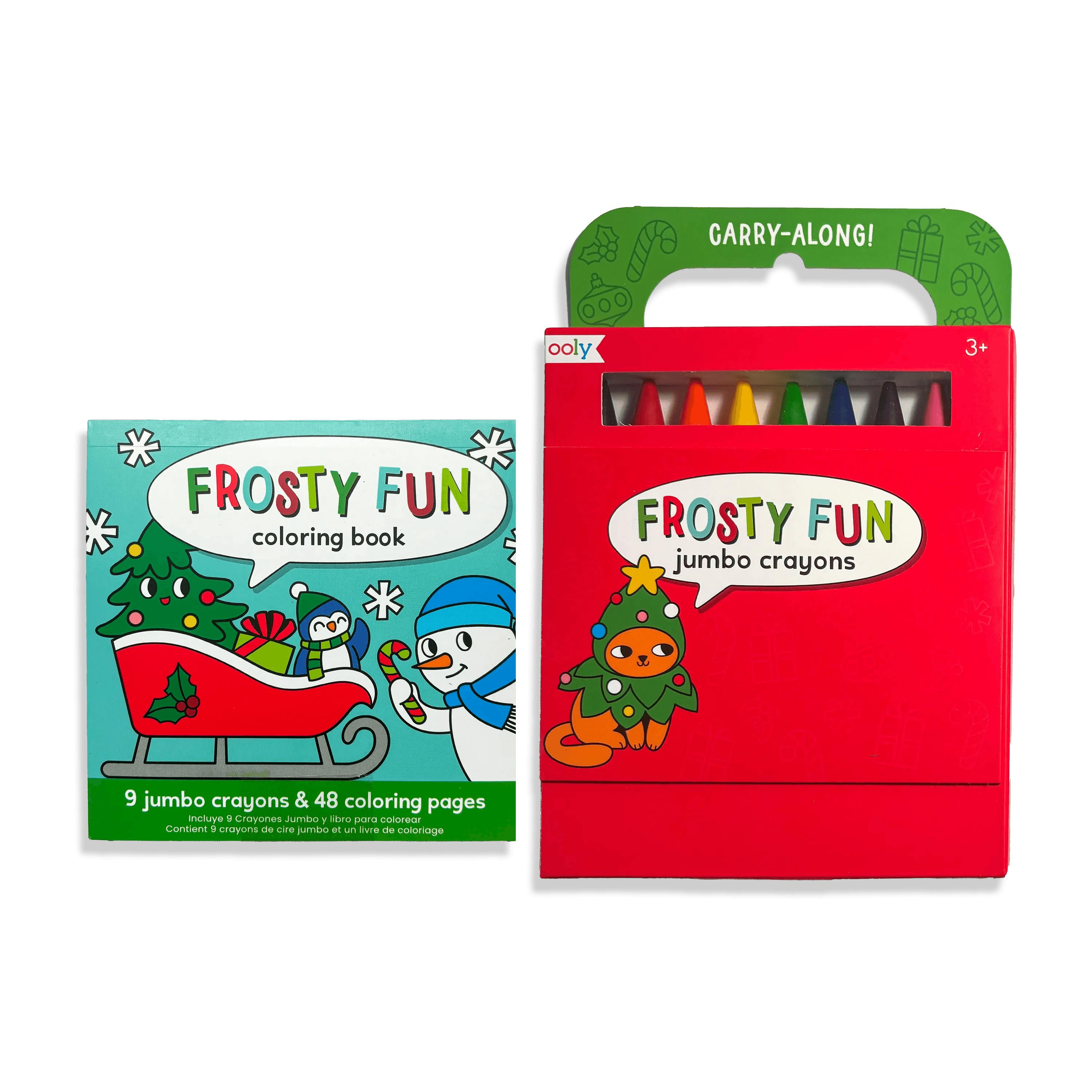 Carry-Along! Coloring Book and Crayon Set - Frosty Fun - Set of 9 Crayons