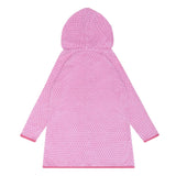 girls blush dot french terry hooded zipper coverup