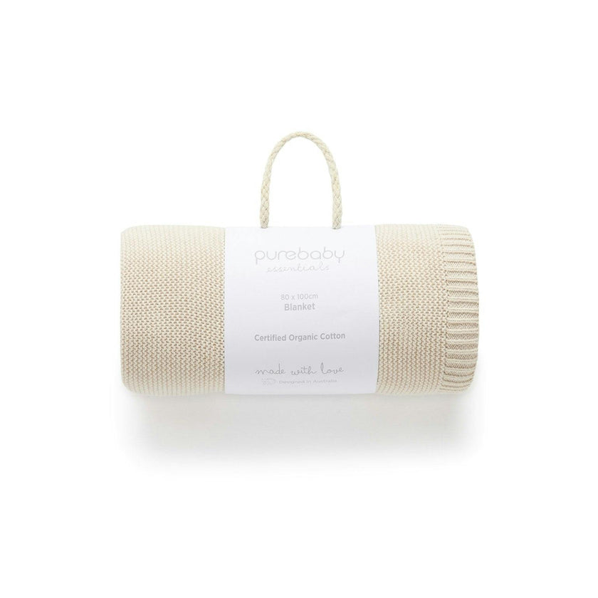 Textured Knit Blanket Wheat melange