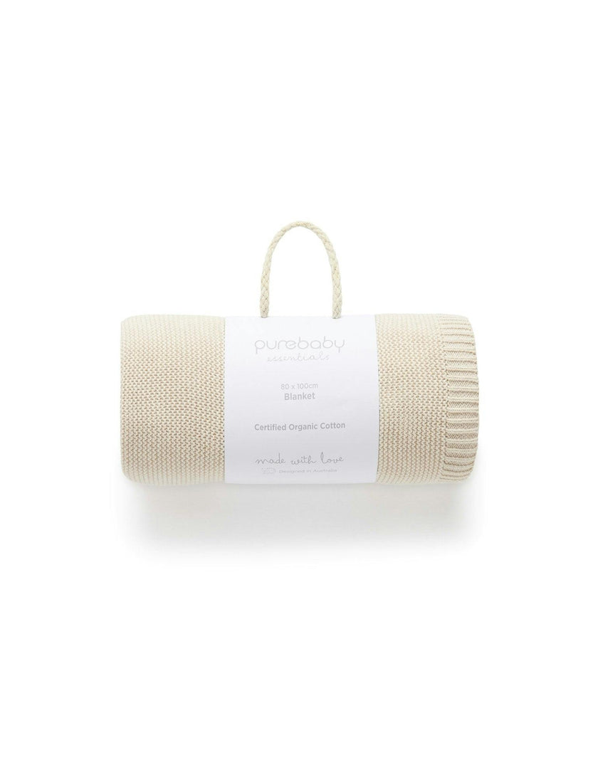 Textured Knit Blanket Wheat melange
