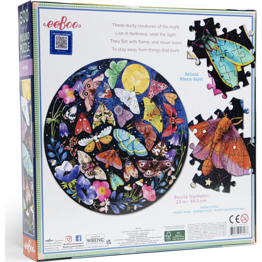 Piece and Love Moths 500 Piece Jigsaw Puzzle